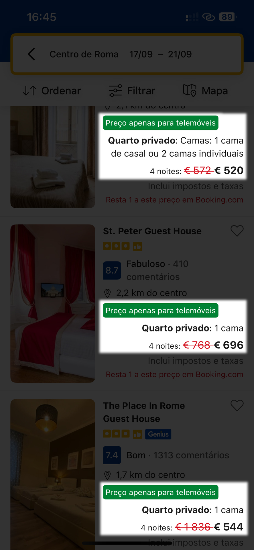 Preços exclusivos para telemóveis