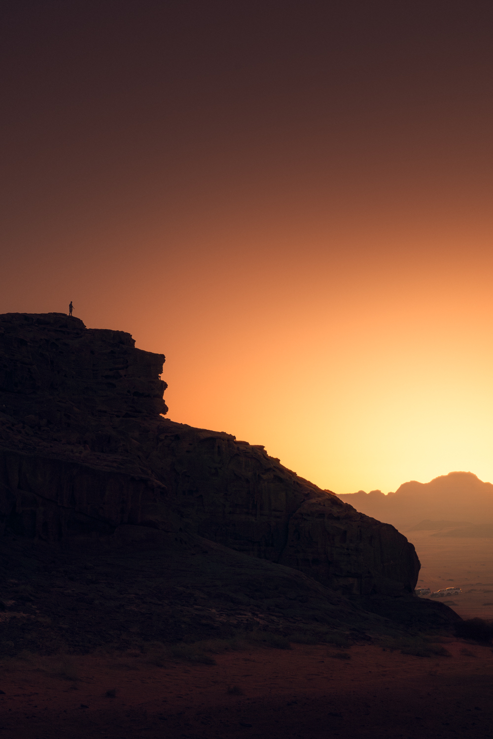Pôr do sol no Wadi Rum
